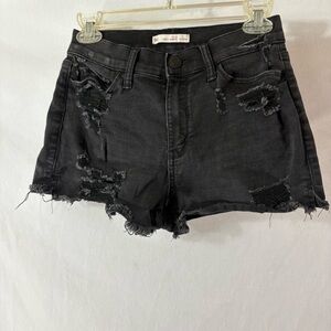 SO Black Jean Shorts Distressed High-Waisted Curvy Shortie